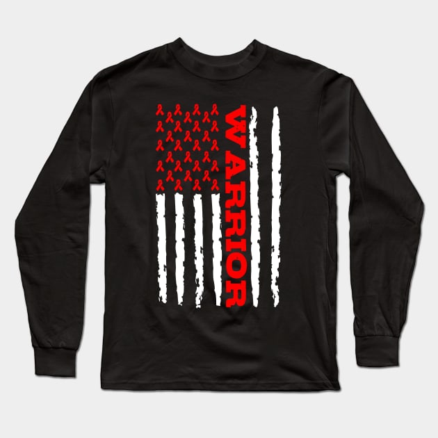 Heart Warrior February Wear Red Heart Disease Awareness Long Sleeve T-Shirt by _So who go sayit_